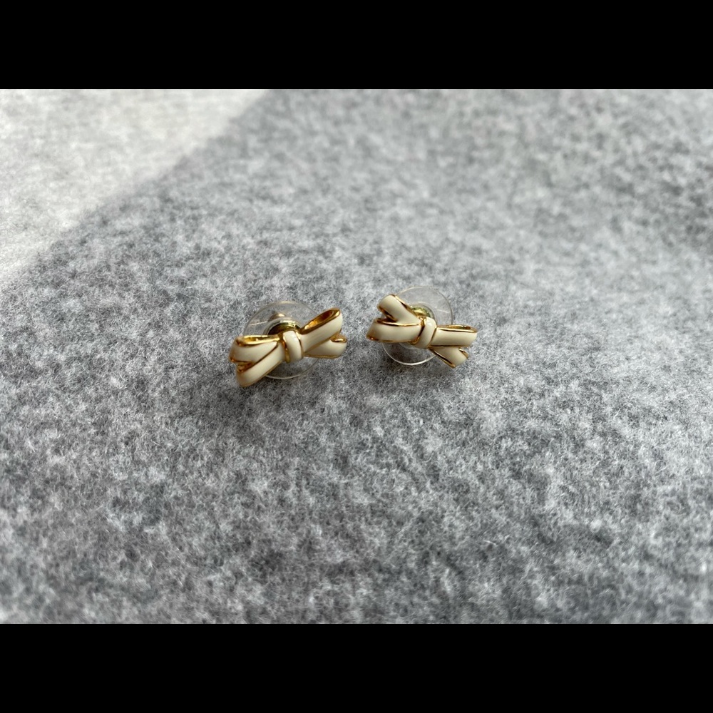 Kate Spade white bow earrings